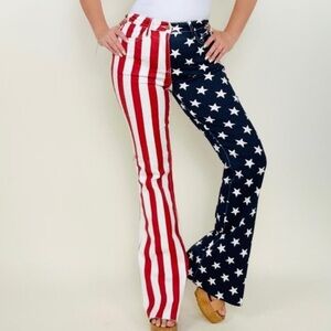 Judy Blue High Waist American Flag Flare Jeans Size 14W
